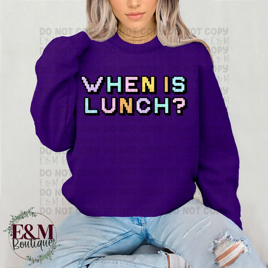When is Lunch?
